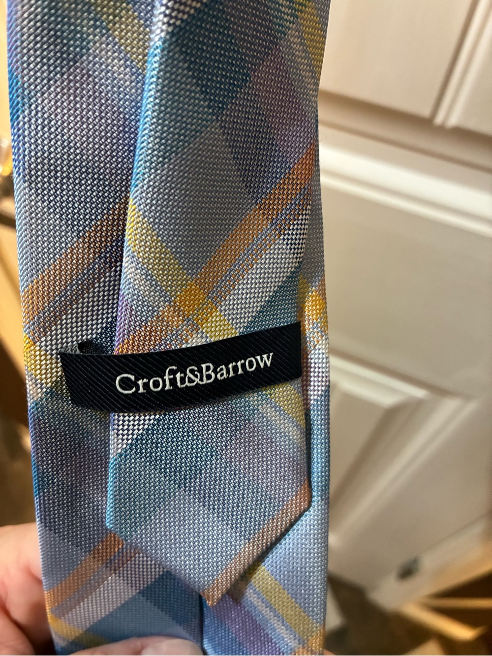 croft & barrow Light Blue and Yellow Plaid Men’s Tie